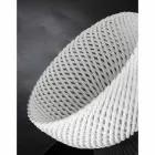 Jarrón de cerámica hecho a mano con trama tejida Made in Italy - Napoleón Viadurini