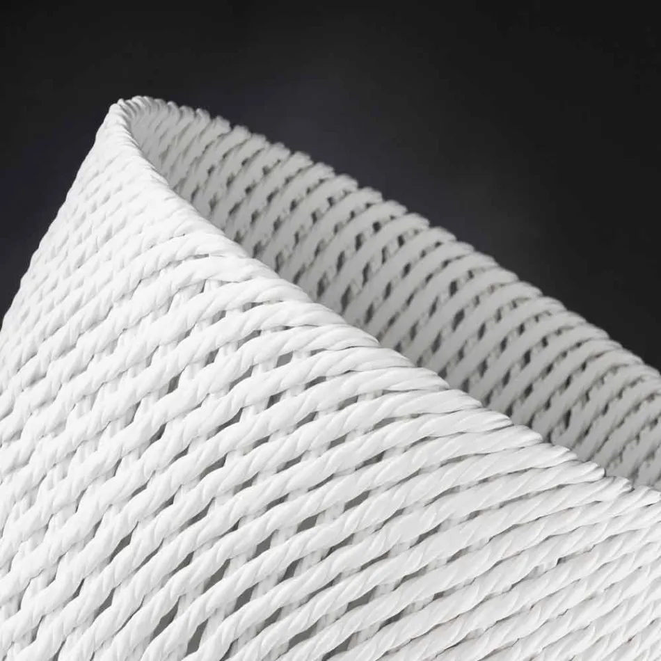 Jarrón de cerámica hecho a mano con trama tejida Made in Italy - Napoleón Viadurini