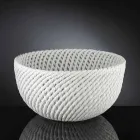 Jarrón de cerámica hecho a mano con trama tejida Made in Italy - Napoleón Viadurini