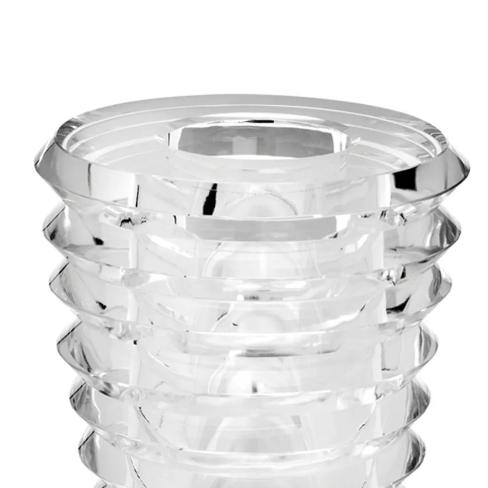 Florero de cristal de diseño original con anillos de lujo Made in Italy - Mexto Viadurini