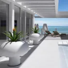 Jarrón luminoso para exterior en polietileno con luz LED Made in Italy - Boba Viadurini