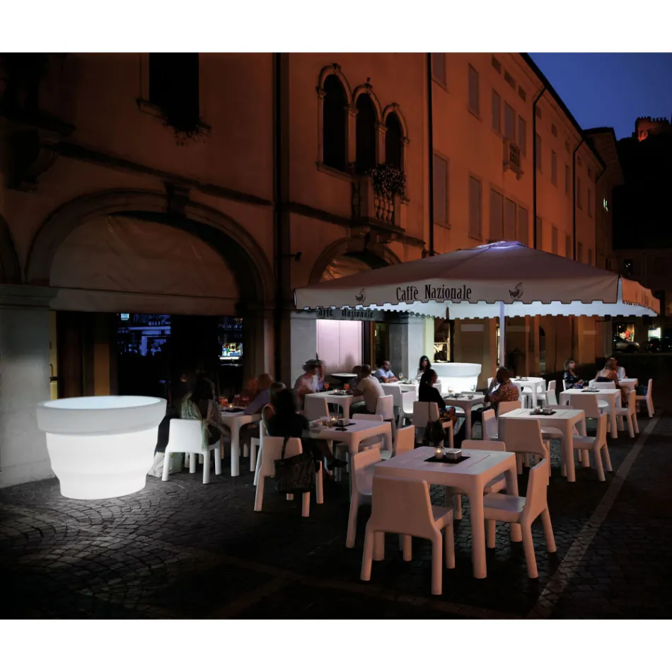 Jarrón de jardín de polietileno brillante con LED Made in Italy - Poldo Viadurini