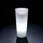 Jarrón alto iluminado para interiores en polietileno perlado, fabricado en Italia - Devid Viadurini