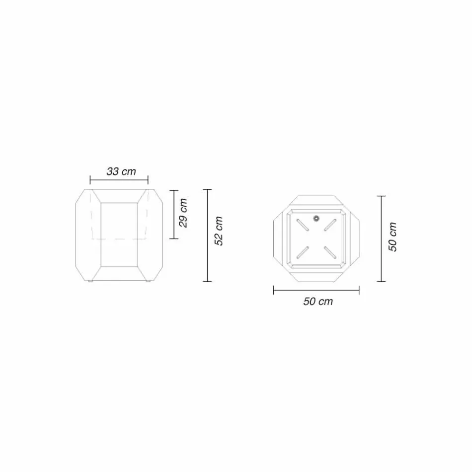 Jarrón luminoso de plástico para exteriores o interiores, 3 dimensiones - Gem by Myyour Viadurini