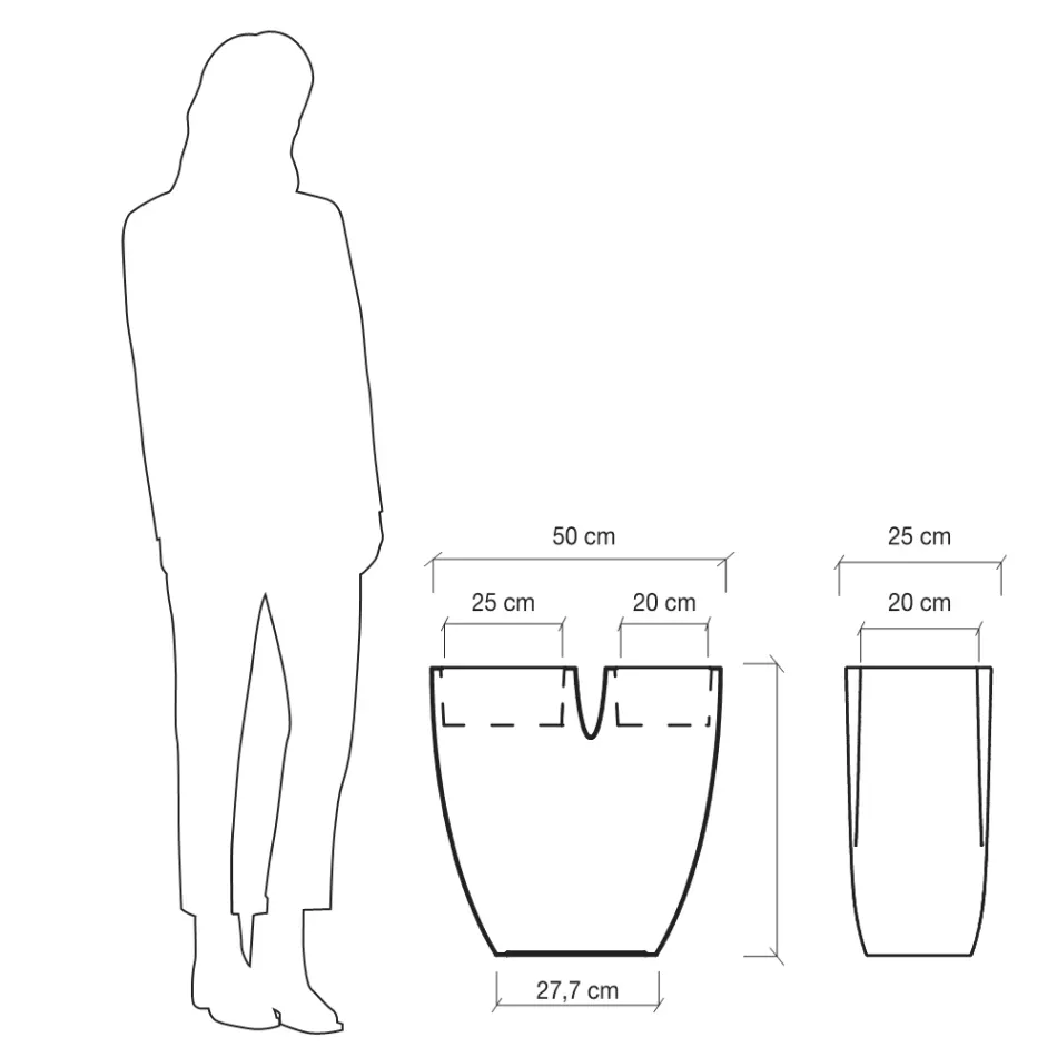 Jarrón de jardín de colores moderno en polietileno Made in Italy - Flowes Viadurini