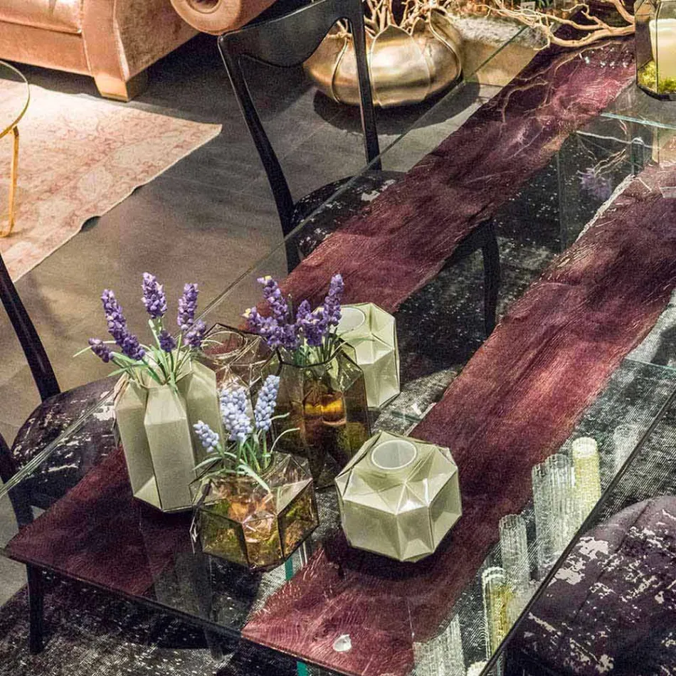 Jarrón de vidrio interior moderno hecho a mano en Italia - Águila Viadurini