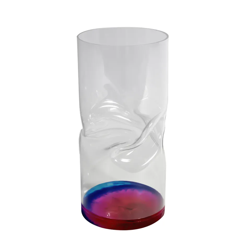 Florero de cristal acrílico trenzado moderno con varios acabados - Cigarrillo Viadurini