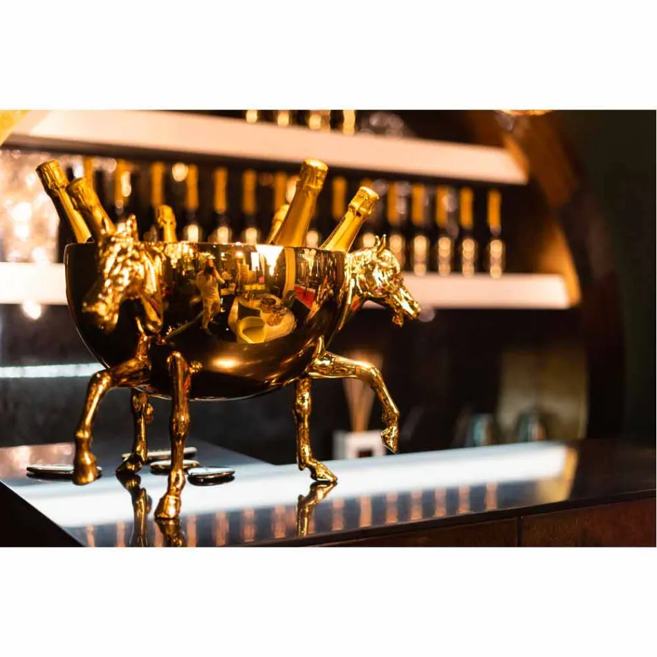 Jarrón ornamental de interior en cerámica blanca u oro de 24 k Made in Italy - Jacky Viadurini