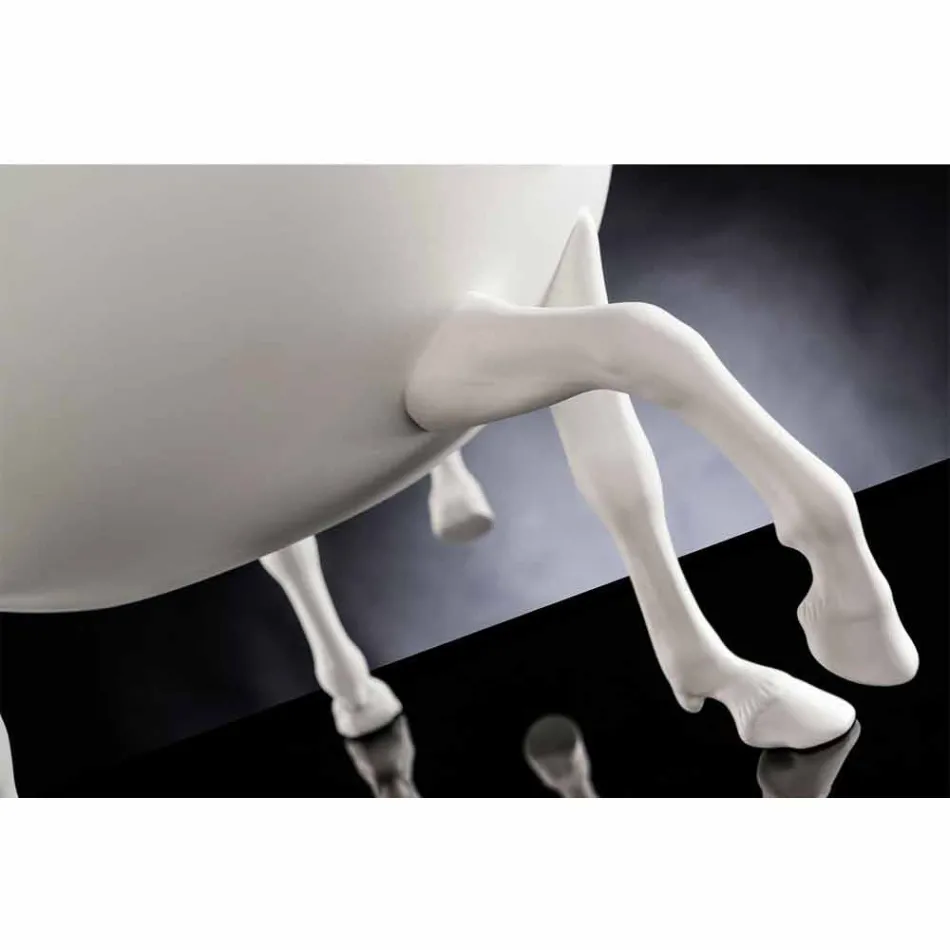 Jarrón ornamental de interior en cerámica blanca u oro de 24 k Made in Italy - Jacky Viadurini