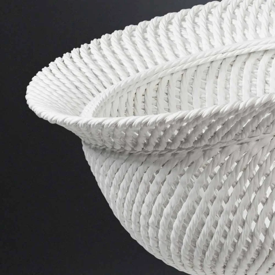 Jarrón de cerámica ornamental de interior hecho a mano en Italia - Napoleón Viadurini