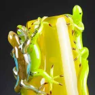 Jarrón ornamental de vidrio coloreado hecho a mano en Italia - Geco Viadurini
