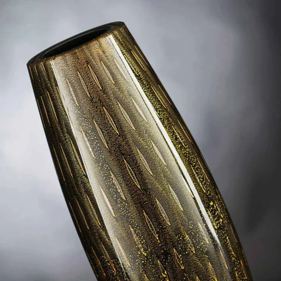 Jarrón ornamental de cristal de Murano soplado de colores Made in Italy - Asper Viadurini