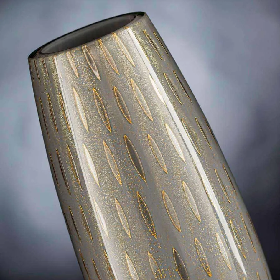 Jarrón ornamental de cristal de Murano soplado de colores Made in Italy - Asper Viadurini