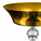 Jarrón ornamental en oro y vidrio soplado transparente Made in Italy - Delfino Viadurini