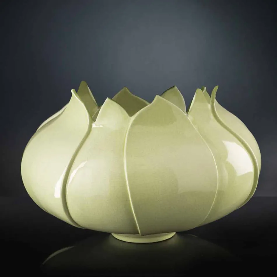 Jarrón ornamental moderno en cerámica coloreada hecho a mano en Italia - Onyx Viadurini