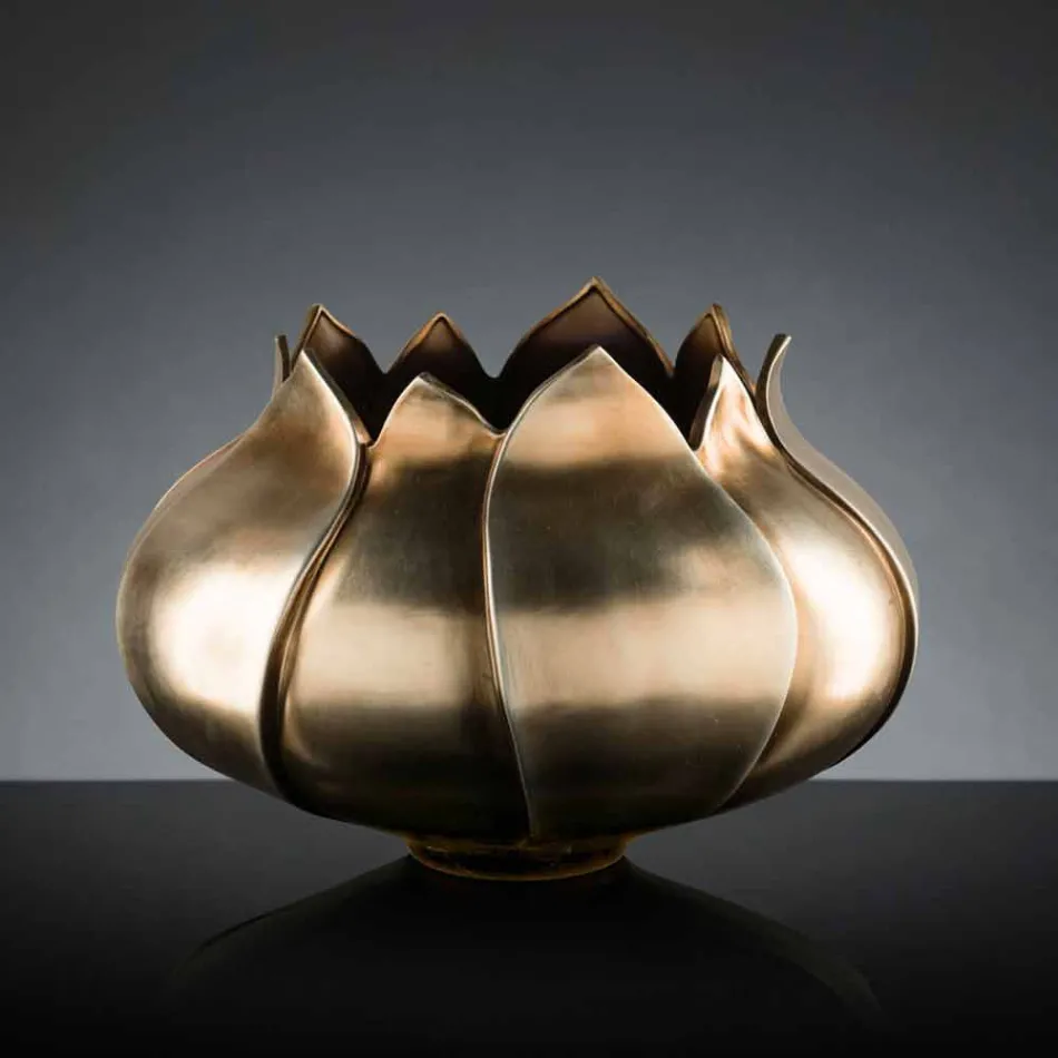 Jarrón ornamental moderno en cerámica coloreada hecho a mano en Italia - Onyx Viadurini