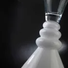 Florero de cristal blanco y transparente Made in Italy - Aramis Viadurini
