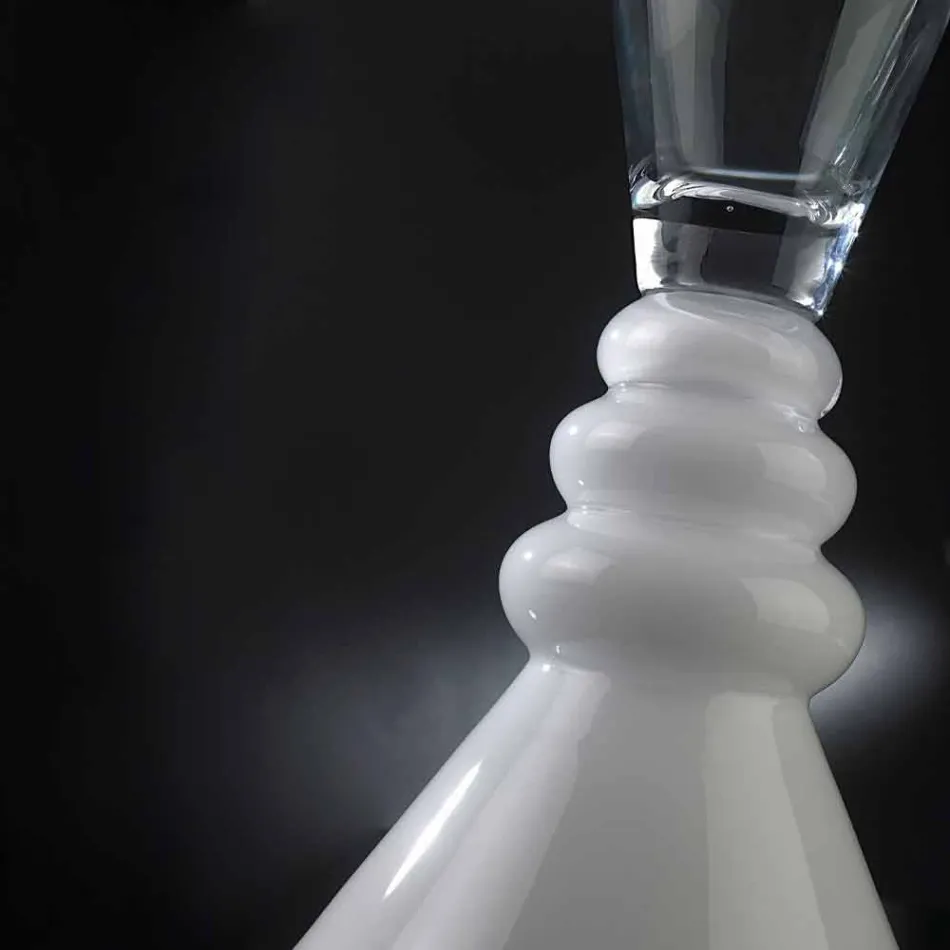 Florero de cristal blanco y transparente Made in Italy - Aramis Viadurini