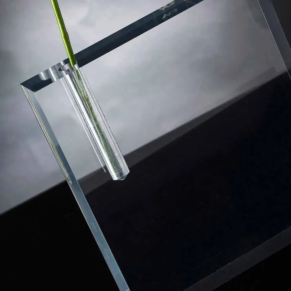 Florero moderno de plexiglás transparente hecho en Italia - Único Viadurini
