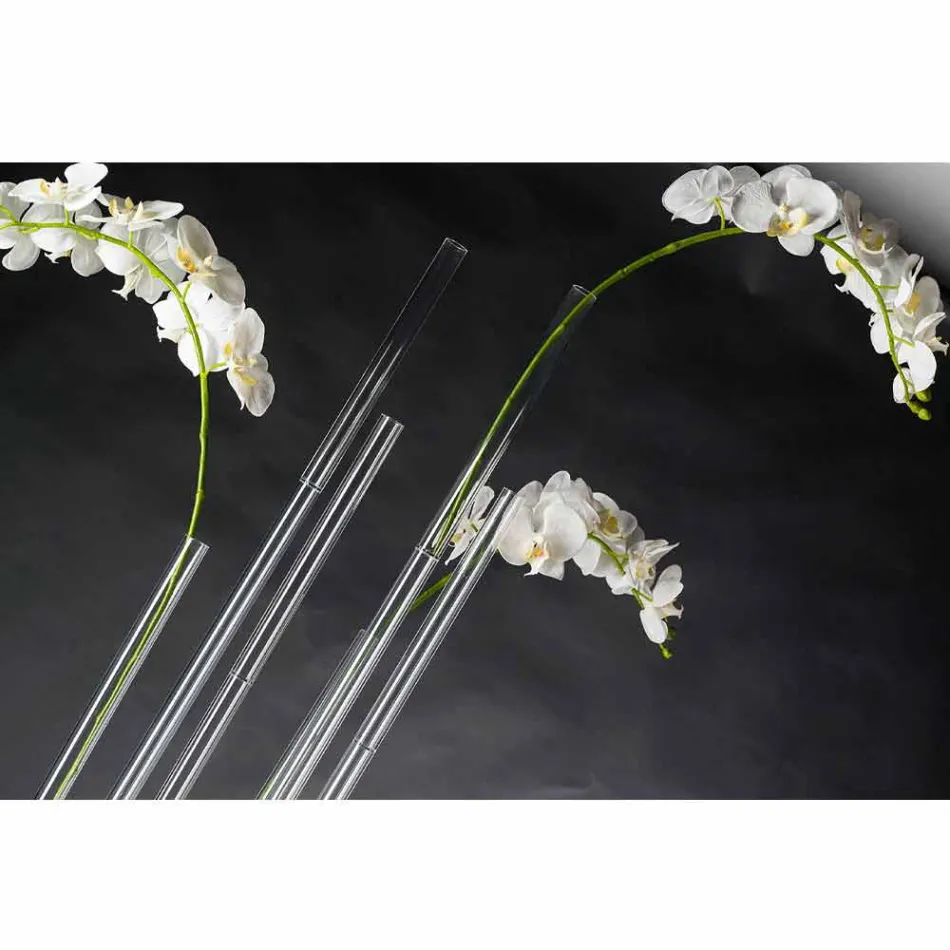 Jarrón de interior de plexiglás transparente Made in Italy - Fortunato Viadurini