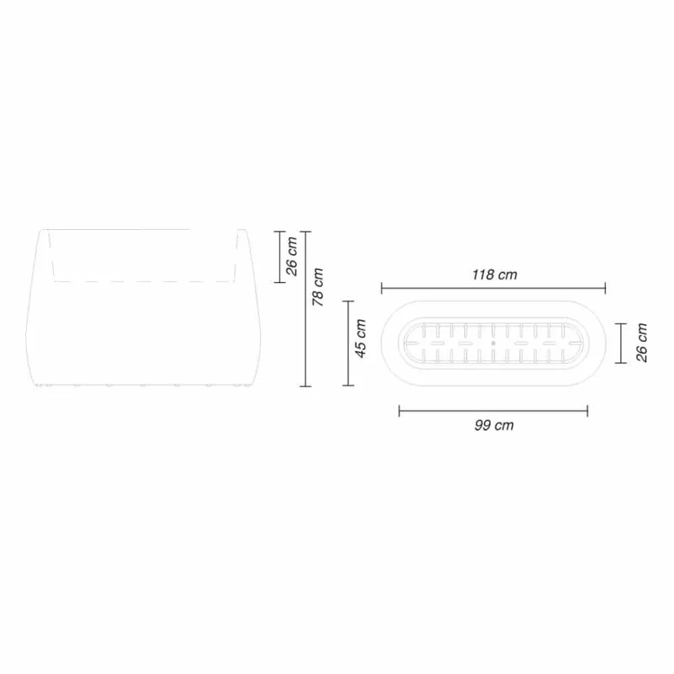 Jarrón de diseño blanco para interiores o exteriores en tres tamaños, 2 piezas - Pandora by Myyour Viadurini
