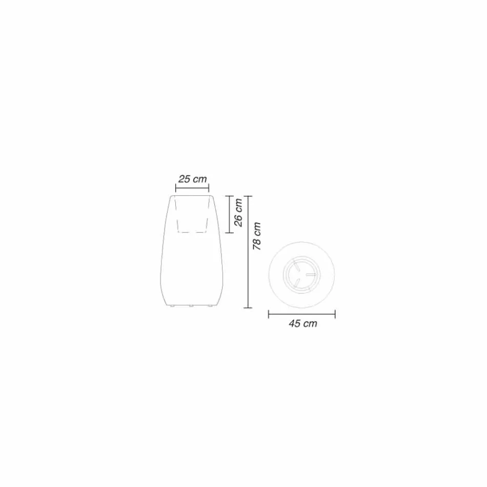 Jarrón de diseño blanco para interiores o exteriores en tres tamaños, 2 piezas - Pandora by Myyour Viadurini