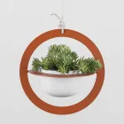 Florero colgante en acero y cerámica Made in Italy - Leotta Viadurini