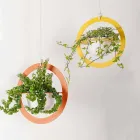 Florero colgante en acero y cerámica Made in Italy - Leotta Viadurini