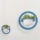 Florero colgante en acero y cerámica Made in Italy - Leotta Viadurini