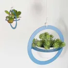 Florero colgante en acero y cerámica Made in Italy - Leotta Viadurini