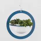 Florero colgante en acero y cerámica Made in Italy - Leotta Viadurini