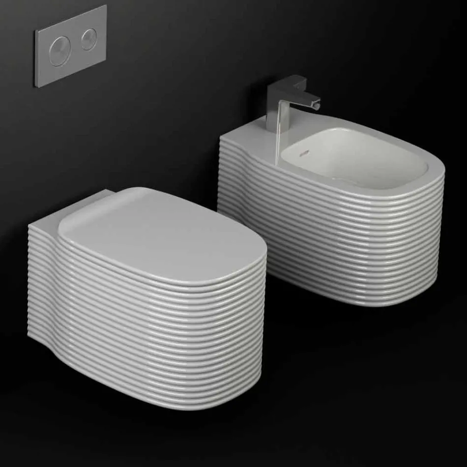 Jarrón de cerámica colgante de diseño moderno hecho en Italia, Hamlet Viadurini