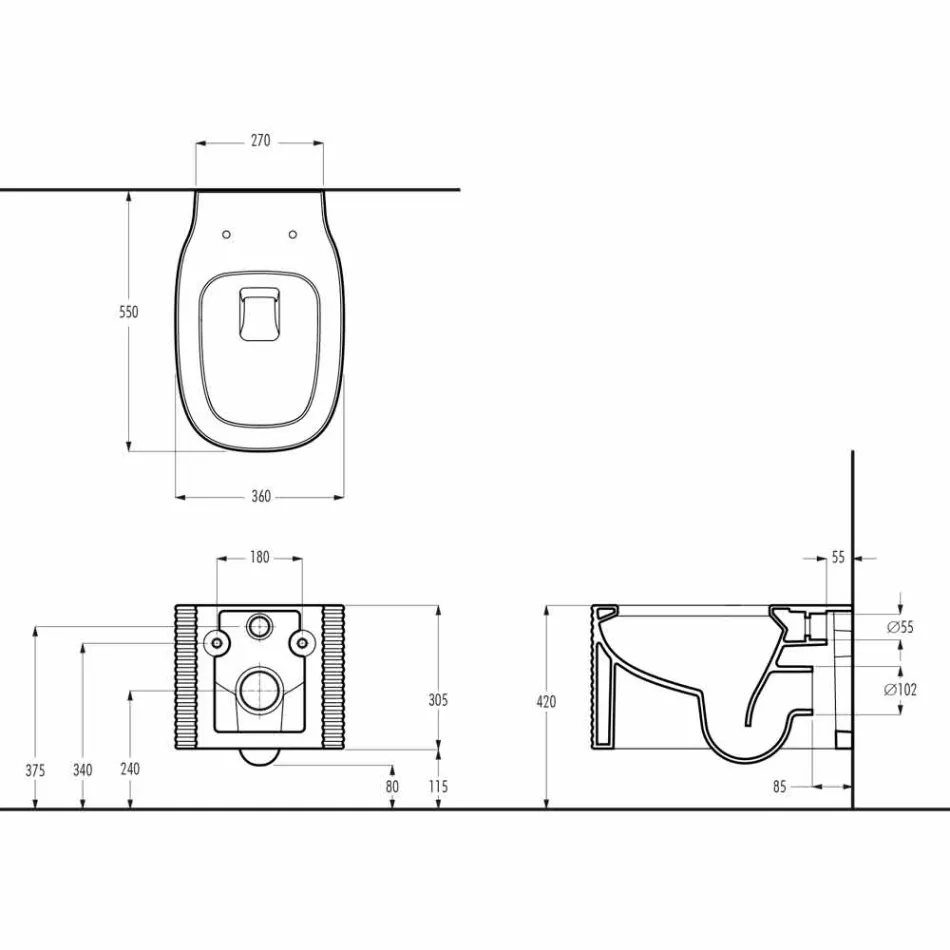 Jarrón de cerámica colgante de diseño moderno hecho en Italia, Hamlet Viadurini