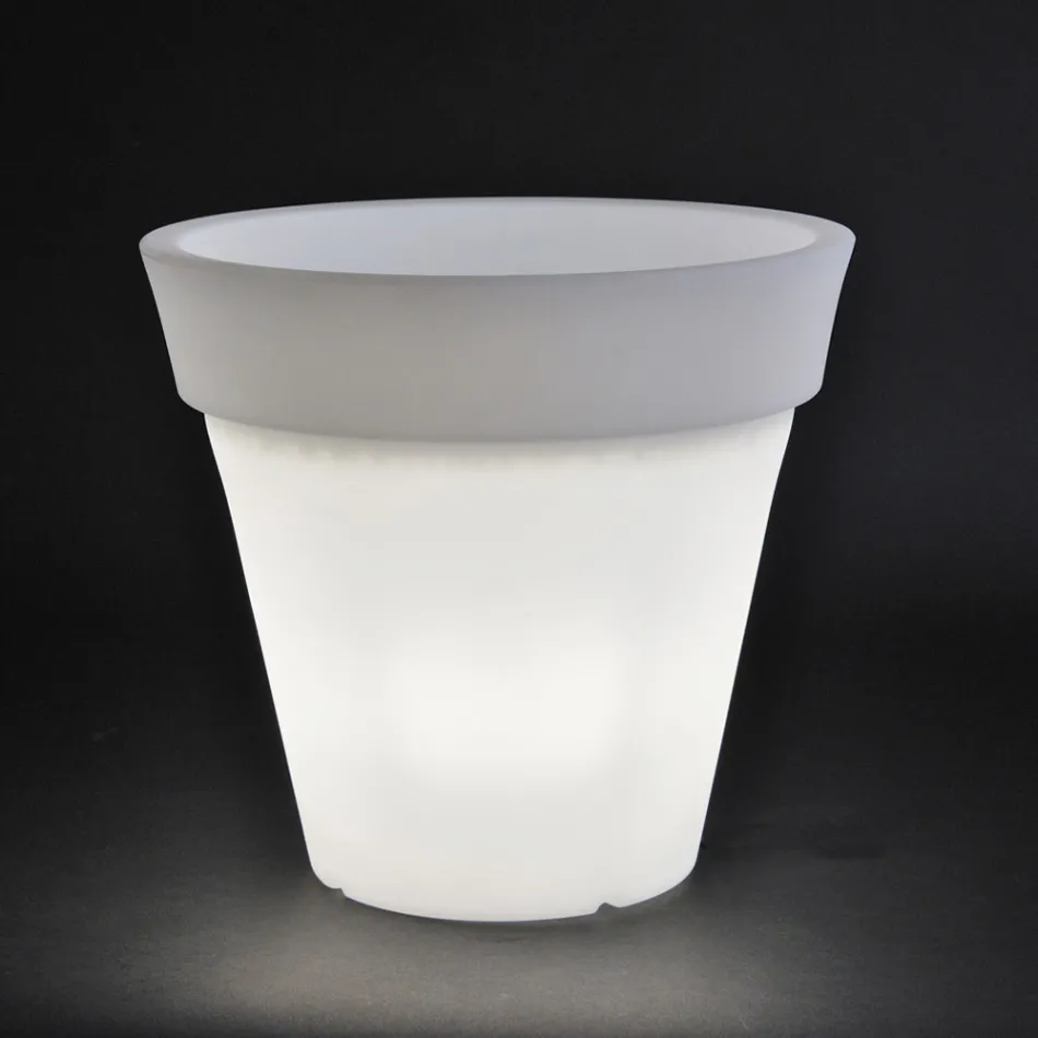 Jarrón de jardín redondo de colores o con iluminación Made in Italy - Avanas Viadurini