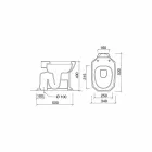 Florero de piso de cerámica blanca con asiento negro Hecho en Italia - Nausica Viadurini