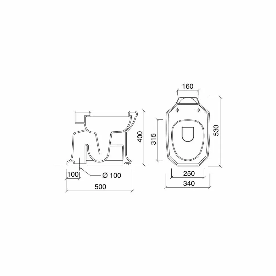 Florero de piso de cerámica blanca con asiento negro Hecho en Italia - Nausica Viadurini