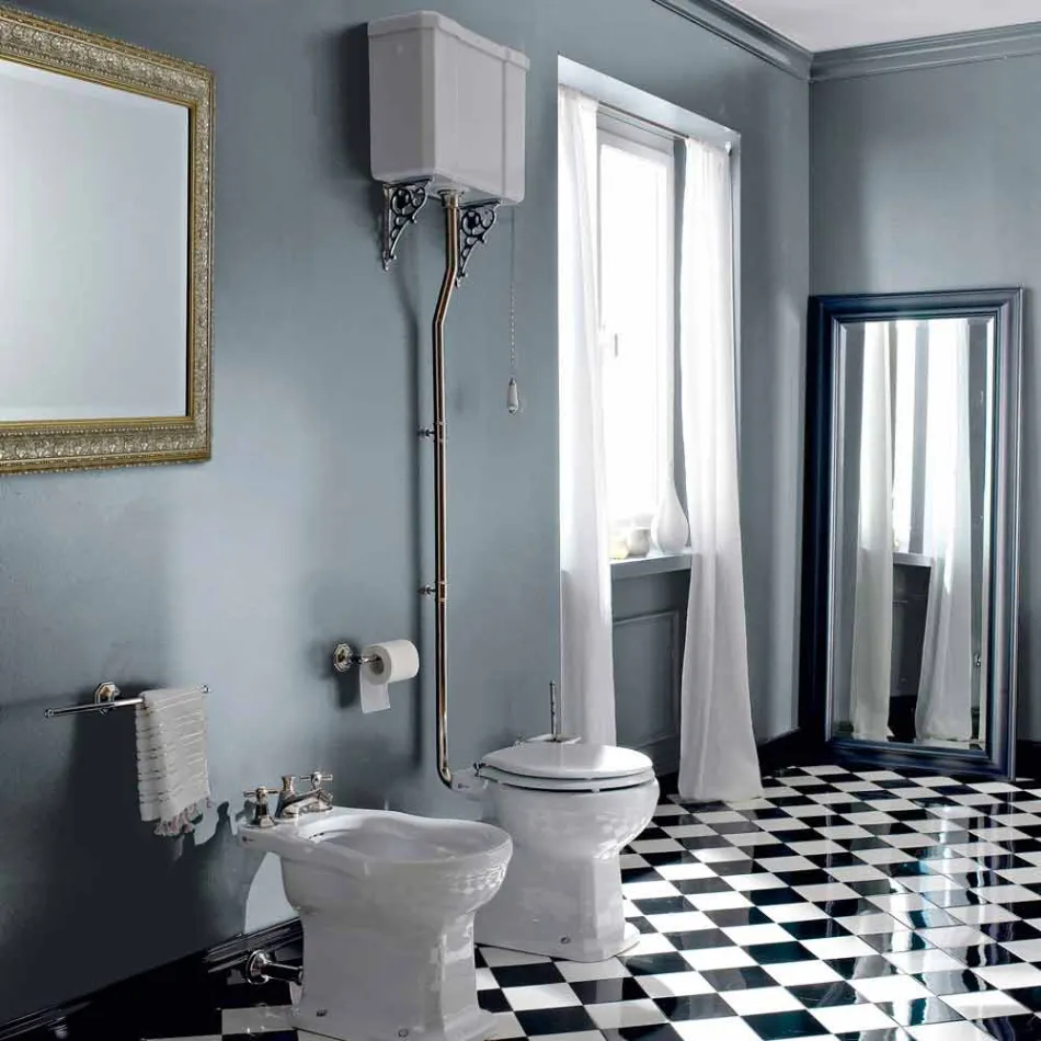 Florero de piso de cerámica con cassette Made in Italy - Marwa Viadurini