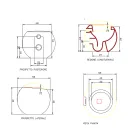 Jarrón de baño esférico de diseño de cerámica Made in Italy, Fanna Viadurini