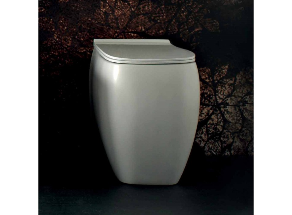 Jarrón WC de cerámica blanco con diseño moderno Gais, hecho en Italia Viadurini