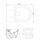 Inodoro de cerámica blanca moderna Sol redondo 57x37 cm hecho en Italia Viadurini