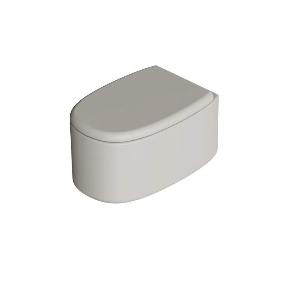 Inodoro suspendido de cerámica en varios colores, fabricado en Italia - Niña Viadurini