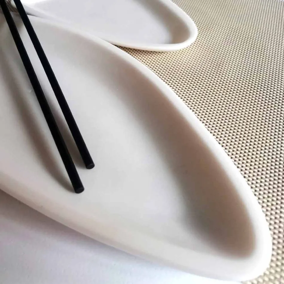 Bandeja de cocina en mármol blanco de Carrara hecha a mano en Italia - Pescado Viadurini