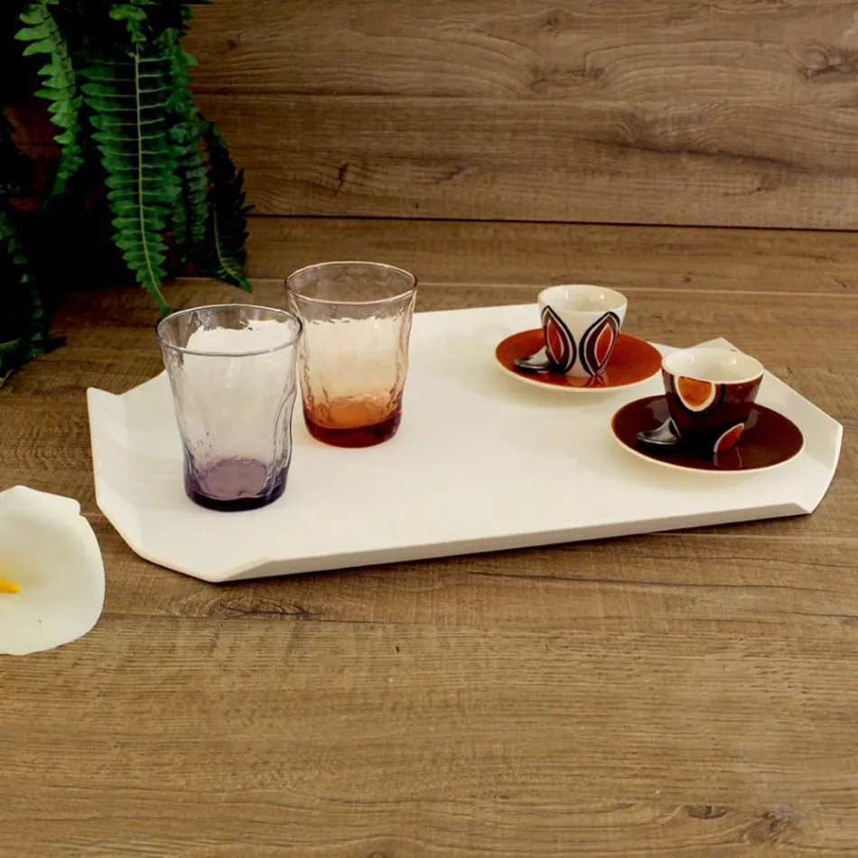 Bandeja de cocina o tabla de cortar en Corian blanco Diseño Made in Italy - Ivanova Viadurini