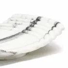 Bandeja decorativa curvada en mármol Arabescato Made in Italy - Clifton Viadurini