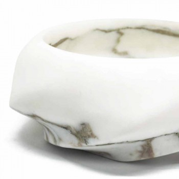 Bandeja redonda de diseño en mármol Arabescato Made in Italy - Casimir