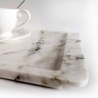 Bandeja rectangular en mármol blanco veteado moderno Made in Italy - Stora Viadurini
