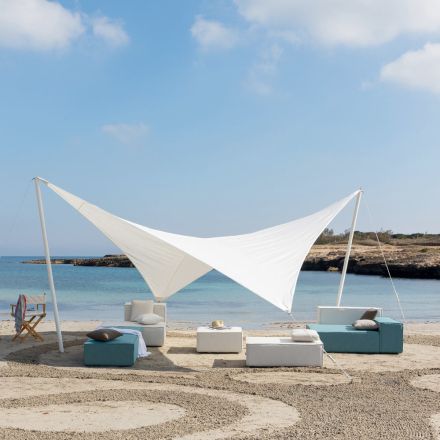 Vela Hexagonal para Espacios de Sombra en Tejido Plástico Made in Italy - Stich Viadurini