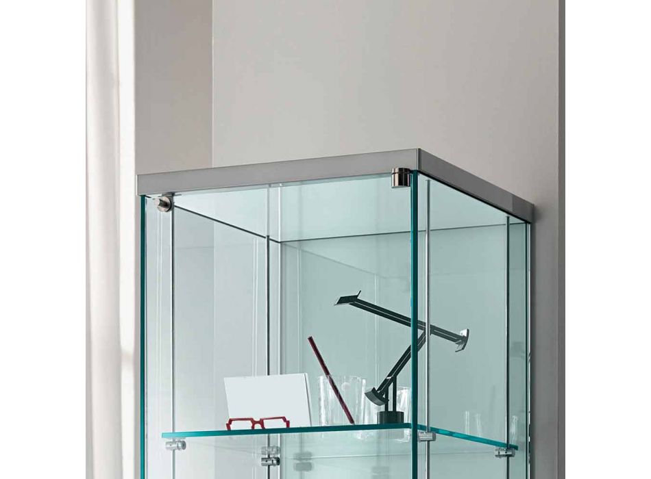 Vitrina columna de vidrio transparente con pomo derecho o izquierdo - Antonia Viadurini