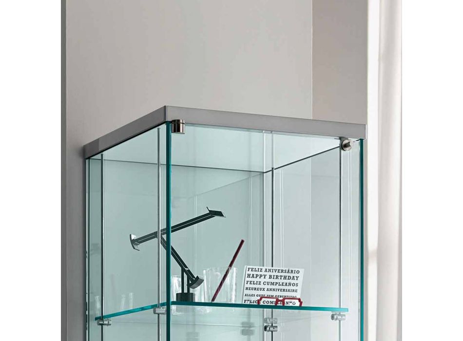 Vitrina columna de vidrio transparente con pomo derecho o izquierdo - Antonia Viadurini