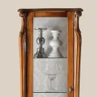 Vitrina clásica con puerta de madera blanca o nogal Made in Italy - Caligola Viadurini